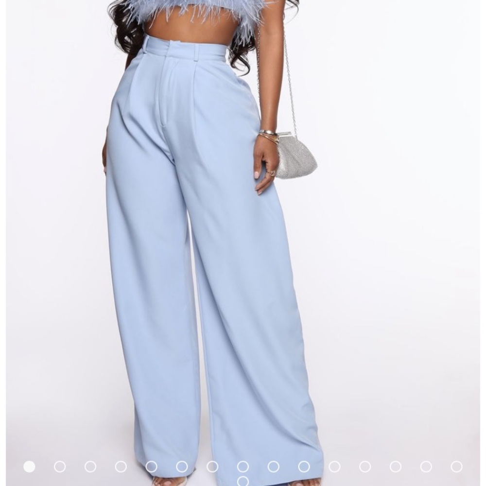 fashionnova blue trousers
